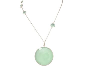 Collier Gemshine avec des pierres précieuses de calcédoine vert d'eau 3