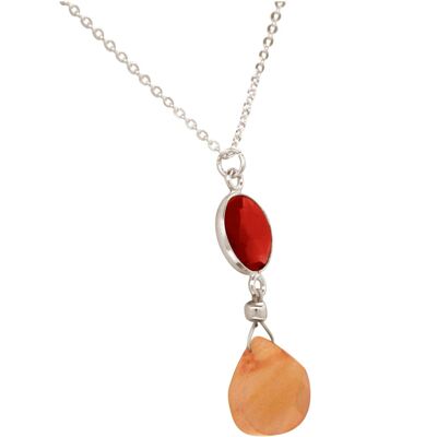 Gemshine necklace with orange carnelian and salmon colored