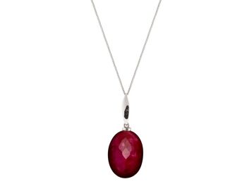 Collier Gemshine avec rubis rouge ovale 3D 3