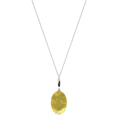 Gemshine necklace with oval golden yellow citrine gemstone