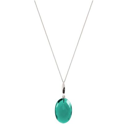 Gemshine necklace with oval green tourmaline quartz