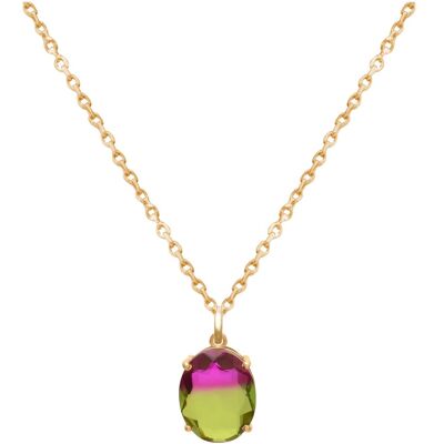 Gemshine - necklace with oval tourmaline quartz gemstone