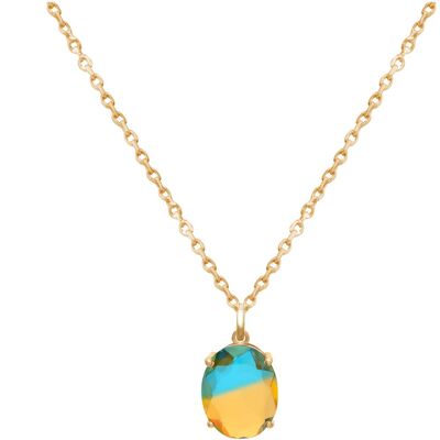 Gemshine necklace - with oval tourmaline quartz gemstone