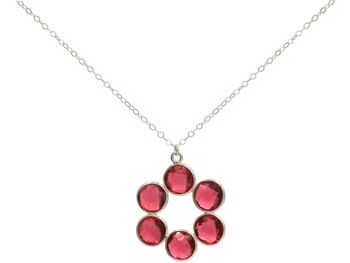 Collier Gemshine avec pierre gemme de quartz tourmaline rose 1