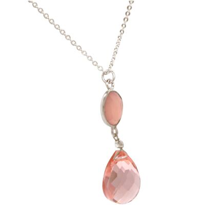 Collana Gemshine con gemme di quarzo rosa