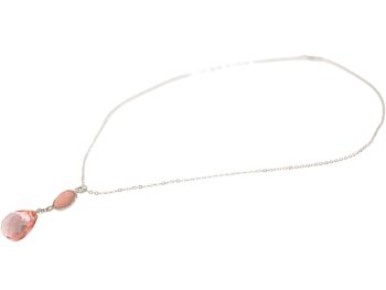 Collier Gemshine avec pierres précieuses de quartz rose 3