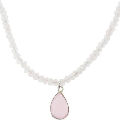 Gemshine - collar con piedras preciosas de cuarzo rosa