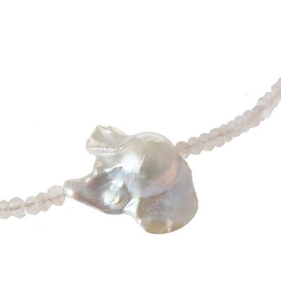 Collier Gemshine - avec des pierres précieuses de quartz rose