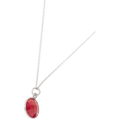 Collier Gemshine avec pendentif en pierre précieuse rubis rouge