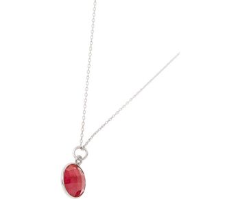 Collier Gemshine avec pendentif en pierre précieuse rubis rouge 1
