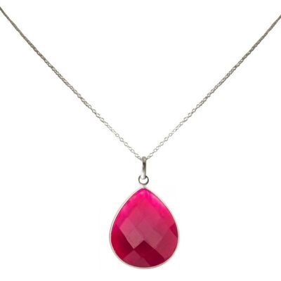 Collar Gemshine con gota de piedra preciosa de rubí rojo