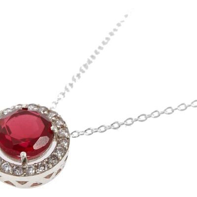 Gemshine Necklace with Red Ruby Quartz Gemstone