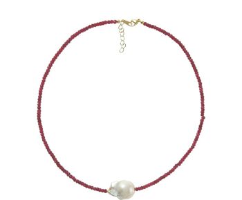 Gemshine - collier avec pierres précieuses rubis rouges 4