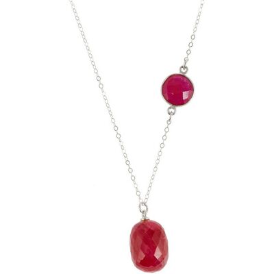Collana Gemshine con rubini rossi e pendente rubino 3-D
