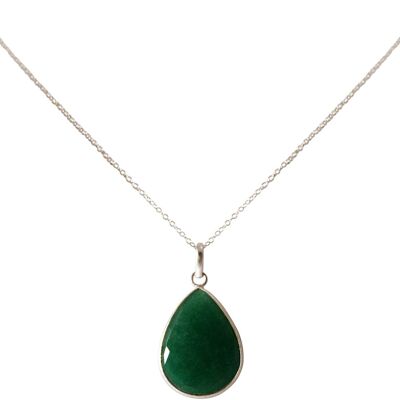 Collier Gemshine avec gouttes de pierres précieuses émeraude.