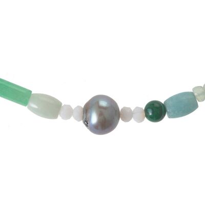 Gemshine necklace with Tahitian gray cultured pearls