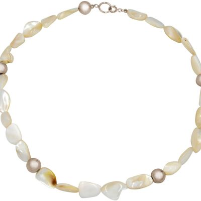 Gemshine necklace with white cultured mother of pearl