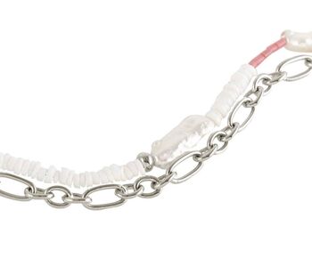 Collier Gemshine avec tranches d'agate blanche et pierres précieuses 1