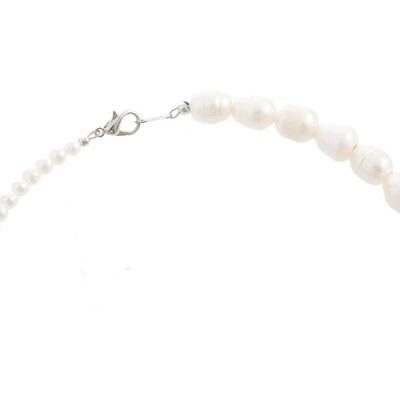 Collar Gemshine con perlas blancas cultivadas en progresión de tamaño