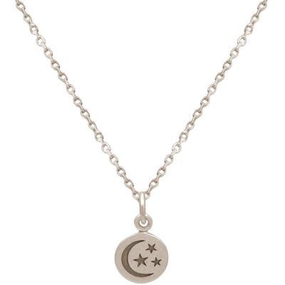 Gemshine necklace moon with stars in 925 silver