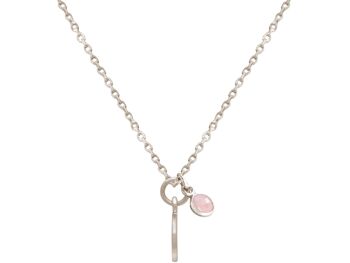 Collier Gemshine lune avec étoiles et quartz rose en 925 2