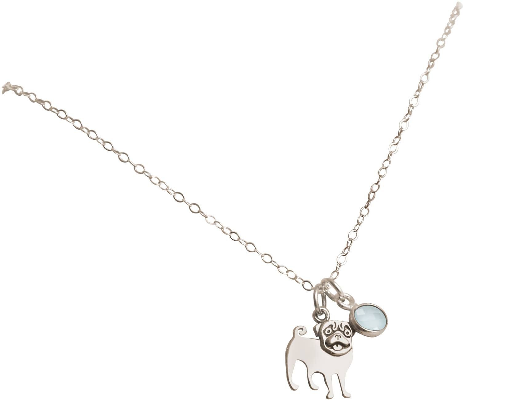 Collana Gemshine Ciondolo Carlino - Calcedonio verde mare