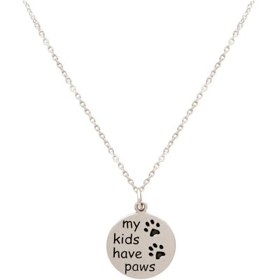 Gemshine - My Kids Have Paws necklace: dog, cat paws