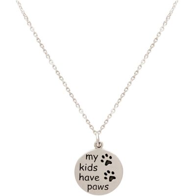 Gemshine - Collier My Kids Have Paws : chien, pattes de chat