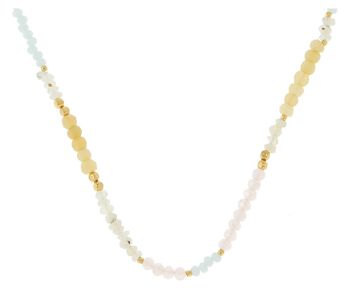 Collier Gemshine PASTEL Choker avec Pierres de Lune Blanches 1