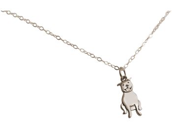 Collier Gemshine Pendentif Chien Pitbull. Argent massif 925 1