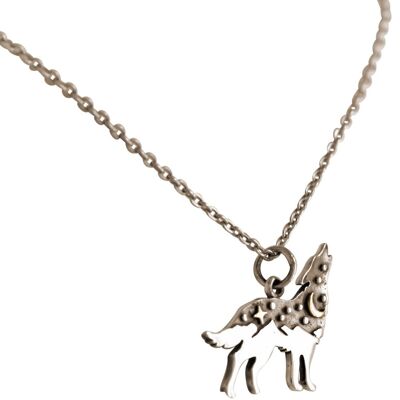 Gemshine necklace wolf pendant in 925 silver