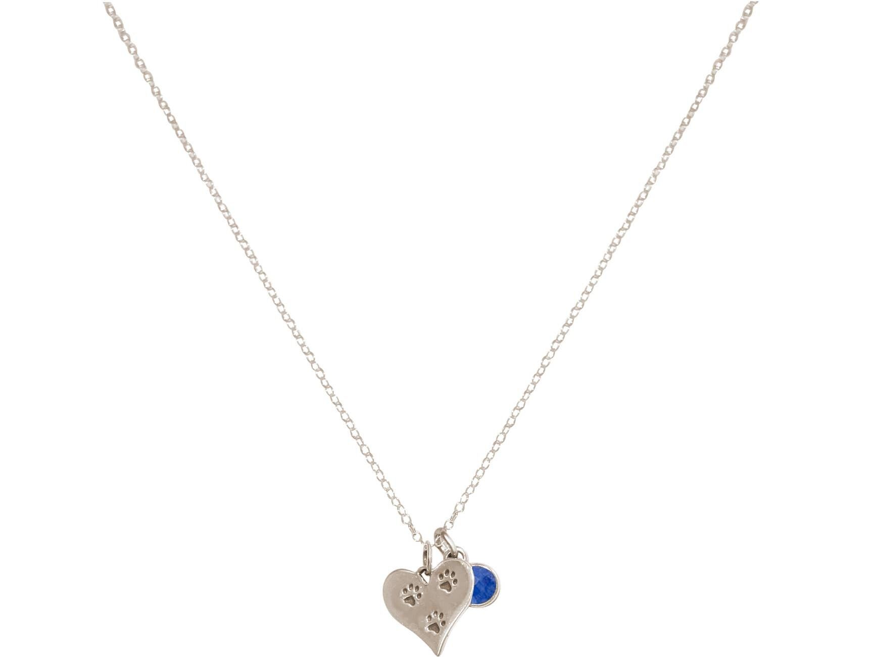 Colgante Gemshine Heart Paw Print Dog Cat Pet