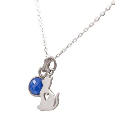 Gemshine chaton bébé CAT avec pendentif saphir bleu.