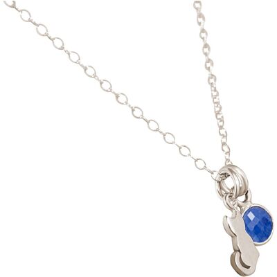 Gemshine cat pendant with blue sapphire gemstone
