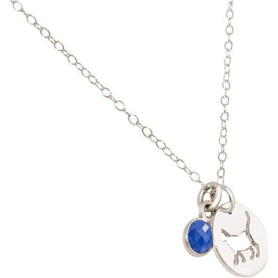 Gemshine Cat - pendant with blue sapphire gemstone.