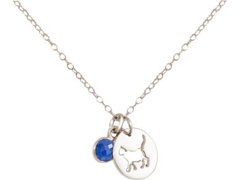 Gemshine Cat - pendentif avec pierre précieuse saphir bleu. 4