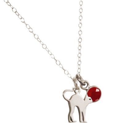 Gemshine cat pendant with red ruby gemstone