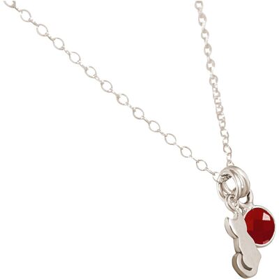 Gemshine - cat pendant with red ruby gemstone