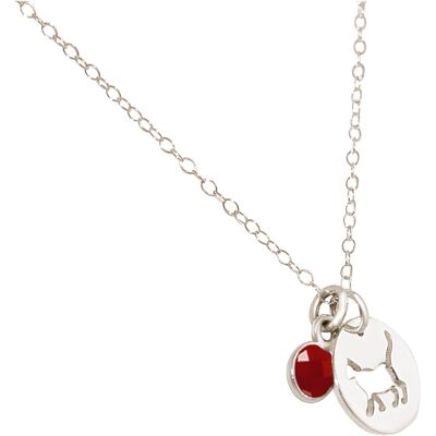 Gemshine cat - pendant with red ruby gemstone