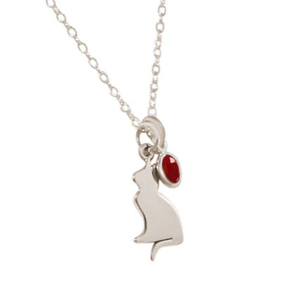 Pendentif chat Gemshine - avec pierre précieuse rubis rouge