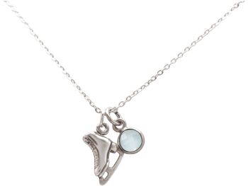 Gemshine - Collier pendentif bijoux d'hiver patin à glace 3