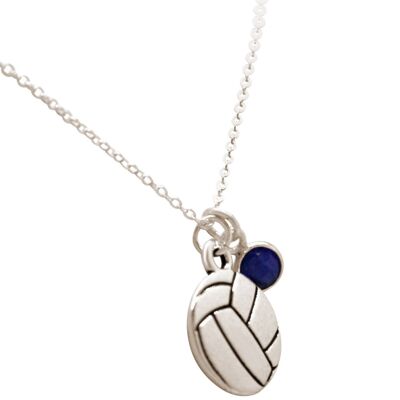 Gemshine Necklace Volleyball SAPPHIRE Pendant: Player