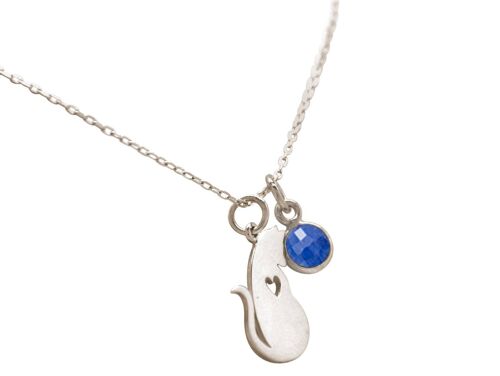 Gemshine Mama Katzenmutter KATZE mit Saphir Anhänger