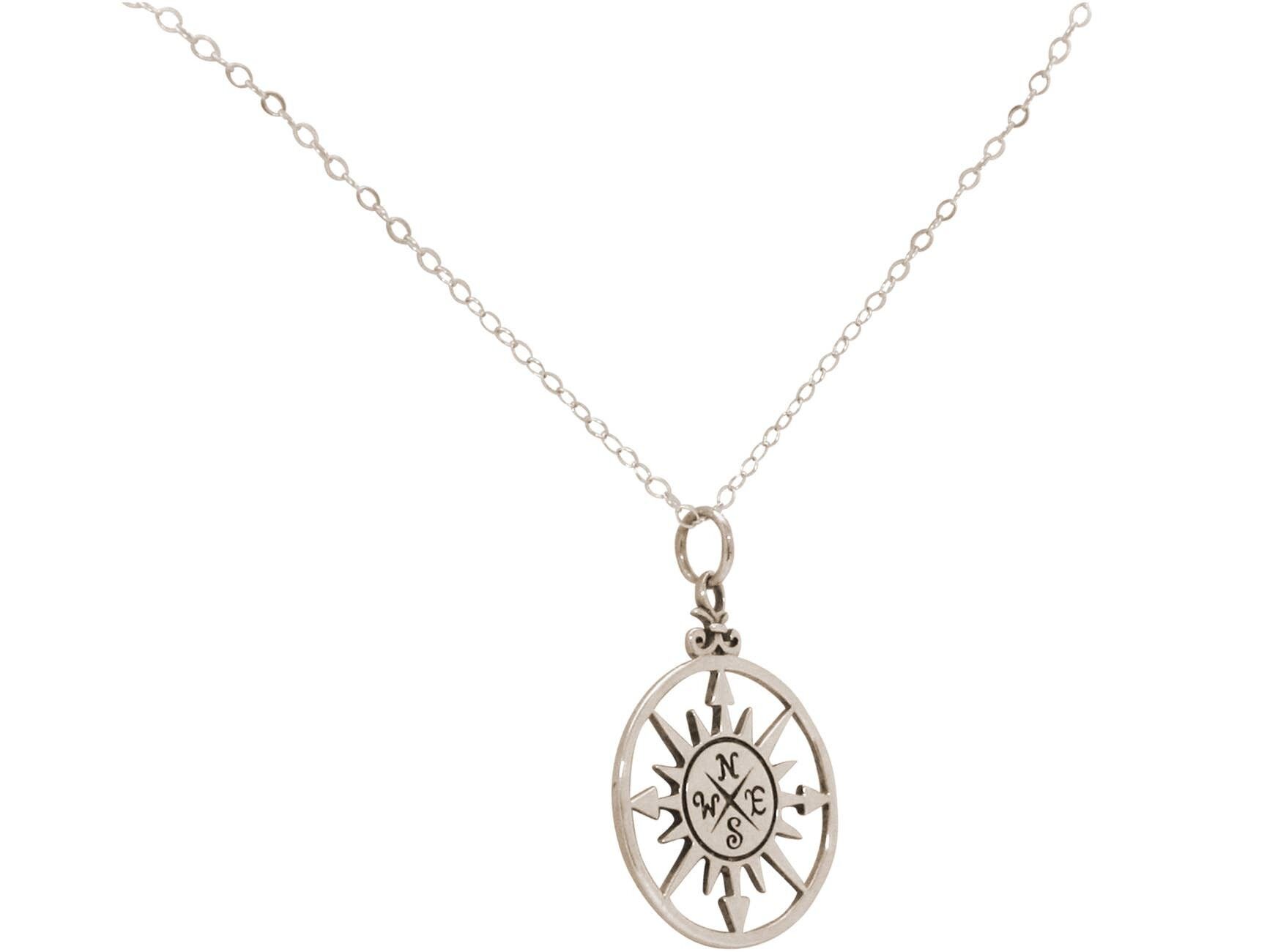 Gemshine Maritim Nautics Necklace with Compass Rose