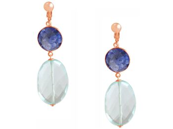 Boucles d'oreilles clip Gemshine avec saphirs bleus 3