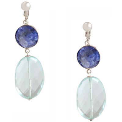 Gemshine clip earrings with blue sapphires