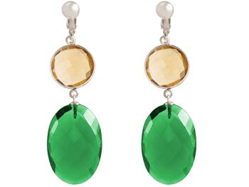 Boucles d'oreilles clip Gemshine avec citrines jaunes dorées 2