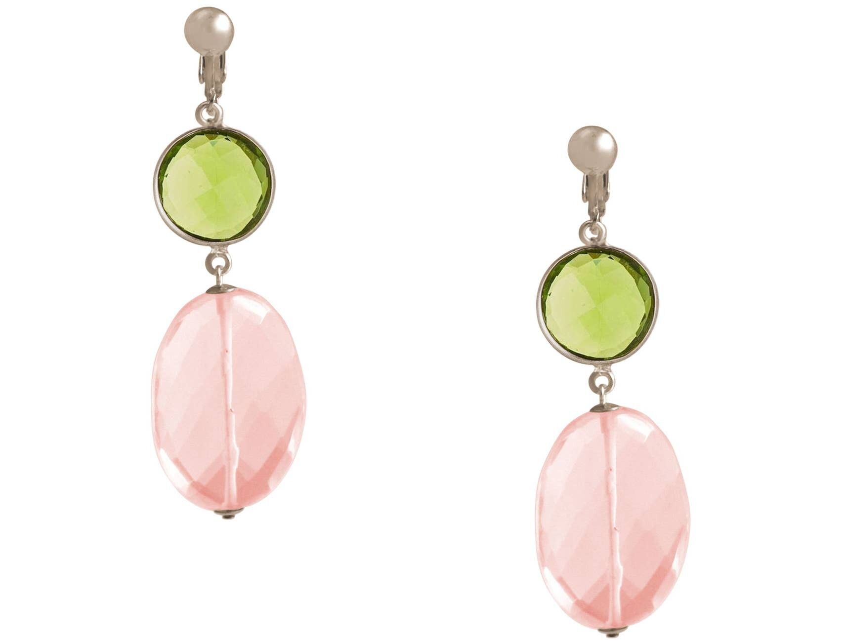 Orecchini a clip Gemshine con gemme di peridoto verde