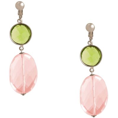 Gemshine clip earrings with green peridot gemstones