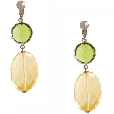 Gemshine - clip earrings with green peridots